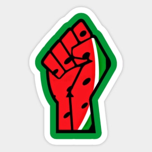 Watermelon Palestine Black Power Fist - Right Side - Back Sticker